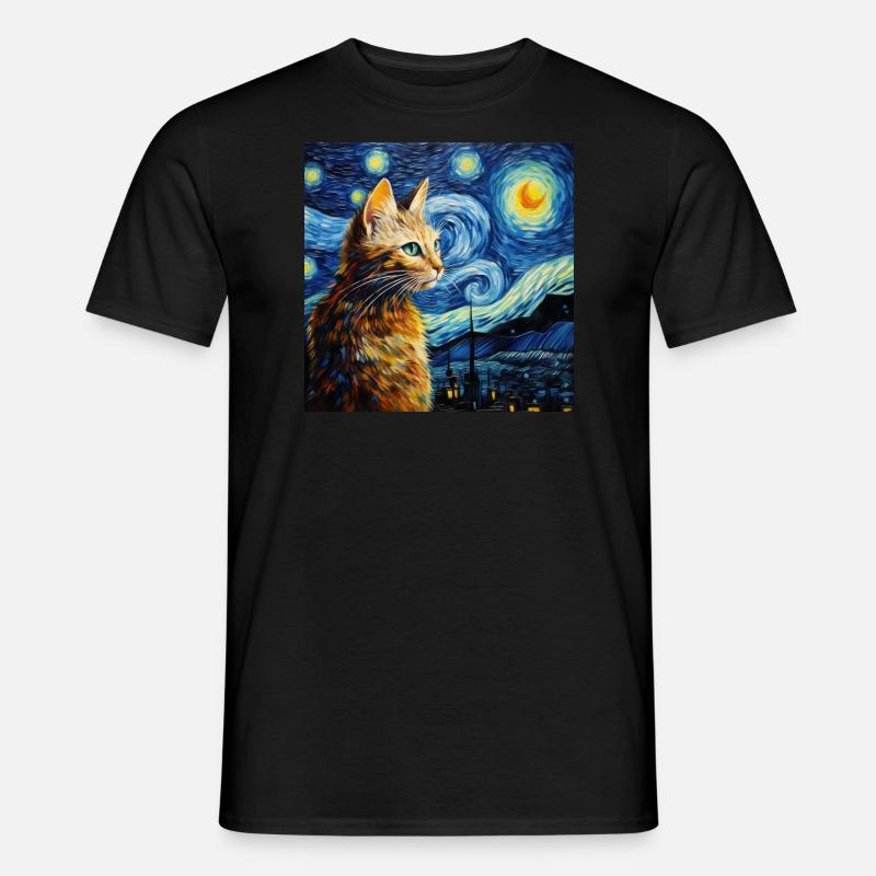 Katze, katzenmotiv - Männer T-Shirt - Schwarz