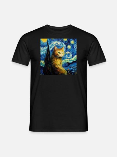 Cat, Cat Motif - Men's T-Shirt - black