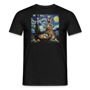 easter bunny, easter, bunny, happy easter, easter eggs - Men's T-Shirt - black - Front - AI Model Male 178 light (178cm)