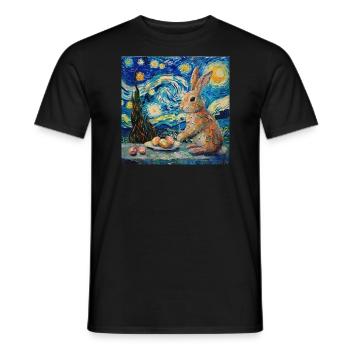 easter bunny, easter, bunny, happy easter, easter eggs - Men's T-Shirt - black - Front - AI Model Male 178 light (178cm)