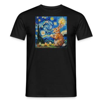 easter bunny, easter, bunny, happy easter, easter eggs - Men's T-Shirt - black - Front - AI Model Male 178 light (178cm)