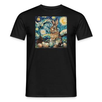 easter bunny, easter, bunny, happy easter, easter eggs - Men's T-Shirt - black - Front - AI Model Male 178 light (178cm)