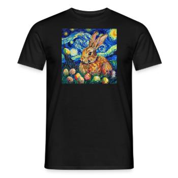 easter bunny, easter, bunny, happy easter, easter eggs - Men's T-Shirt - black - Front - AI Model Male 178 light (178cm)