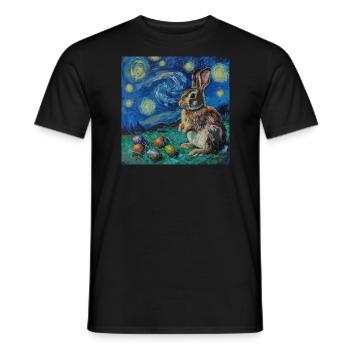 easter bunny, easter, bunny, happy easter, easter eggs - Men's T-Shirt - black - Front - AI Model Male 178 light (178cm)