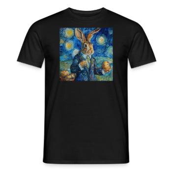 easter bunny, easter, bunny, happy easter, easter eggs - Men's T-Shirt - black - Front - AI Model Male 178 light (178cm)