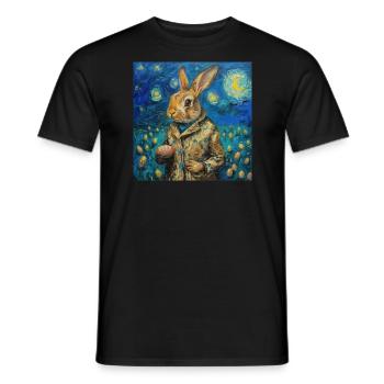 easter bunny, easter, bunny, happy easter, easter eggs - Men's T-Shirt - black - Front - AI Model Male 178 light (178cm)