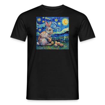 easter bunny, easter, bunny, happy easter, easter eggs - Men's T-Shirt - black - Front - AI Model Male 178 light (178cm)