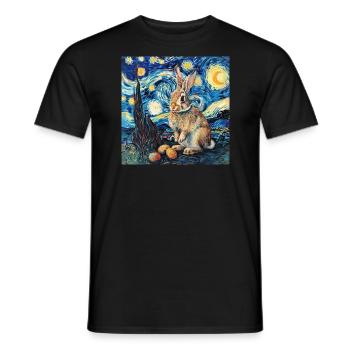 easter bunny, easter, bunny, happy easter, easter eggs - Men's T-Shirt - black - Front - AI Model Male 178 light (178cm)