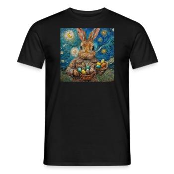 easter bunny, easter, bunny, happy easter, easter eggs - Men's T-Shirt - black - Front - AI Model Male 178 light (178cm)