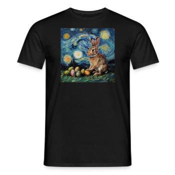easter bunny, easter, bunny, happy easter, easter eggs - Men's T-Shirt - black - Front - AI Model Male 178 light (178cm)