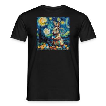 easter bunny, easter, bunny, happy easter, easter eggs - Men's T-Shirt - black - Front - AI Model Male 178 light (178cm)