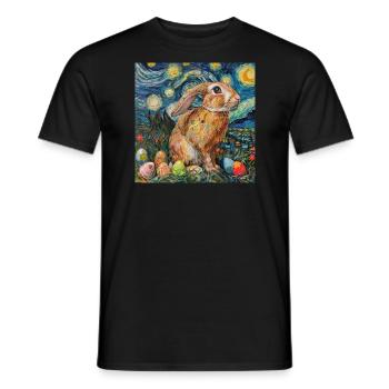 easter bunny, easter, bunny, happy easter, easter eggs - Men's T-Shirt - black - Front - AI Model Male 178 light (178cm)