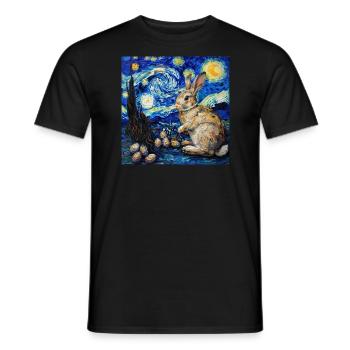 easter bunny, easter, bunny, happy easter, easter eggs - Men's T-Shirt - black - Front - AI Model Male 178 light (178cm)