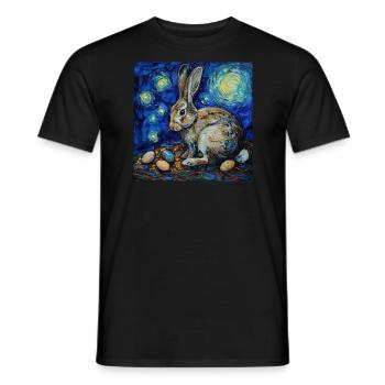 easter bunny, easter, bunny, happy easter, easter eggs - Men's T-Shirt - black - Front - AI Model Male 178 light (178cm)