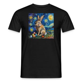 easter bunny, easter, bunny, happy easter, easter eggs - Men's T-Shirt - black - Front - AI Model Male 178 light (178cm)