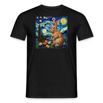 easter bunny, easter, bunny, happy easter, easter eggs - Men's T-Shirt - black - Front - AI Model Male 178 light (178cm)