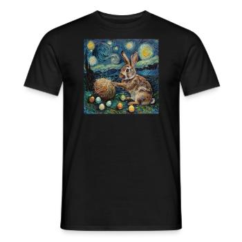 easter bunny, easter, bunny, happy easter, easter eggs, - Men's T-Shirt - black - Front - AI Model Male 178 light (178cm)