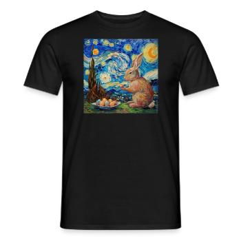 easter bunny, easter, bunny, happy easter, easter eggs - Men's T-Shirt - black - Front - AI Model Male 178 light (178cm)