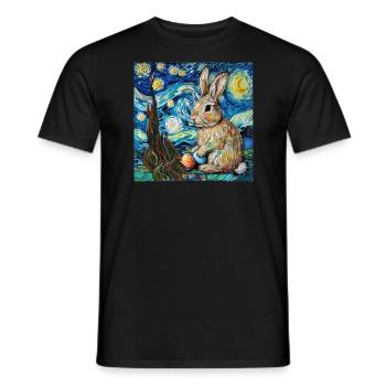 easter bunny, easter, bunny, happy easter, easter eggs - Men's T-Shirt - black - Front - AI Model Male 178 light (178cm)