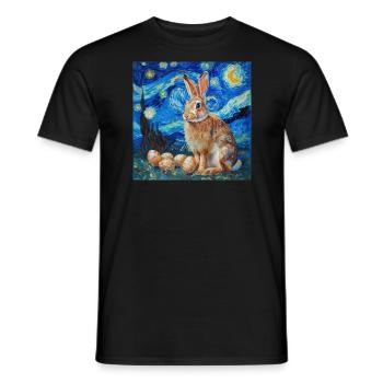 easter bunny, easter, bunny, happy easter, easter eggs - Men's T-Shirt - black - Front - AI Model Male 178 light (178cm)