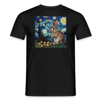 easter bunny, easter, bunny, happy easter, easter eggs - Men's T-Shirt - black - Front - AI Model Male 178 light (178cm)