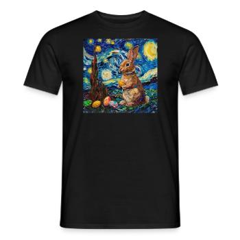 easter bunny, easter, bunny, happy easter, easter eggs - Men's T-Shirt - black - Front - AI Model Male 178 light (178cm)