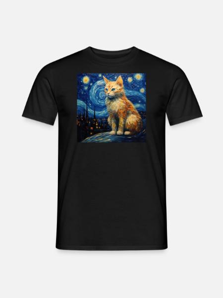 Cat, Cat Motif - Men's T-Shirt - black
