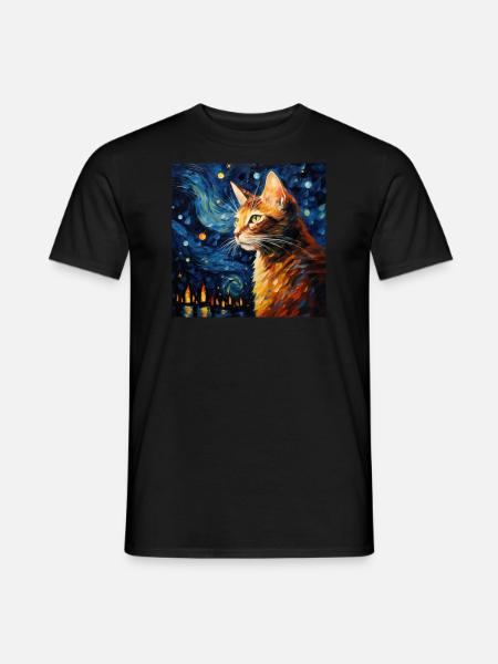 Katze, katzenmotiv - Männer T-Shirt - Schwarz