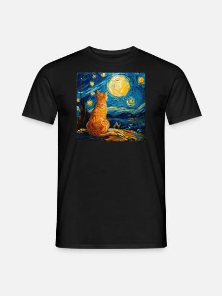 Chat, Motif De Chat - T-shirt homme - noir