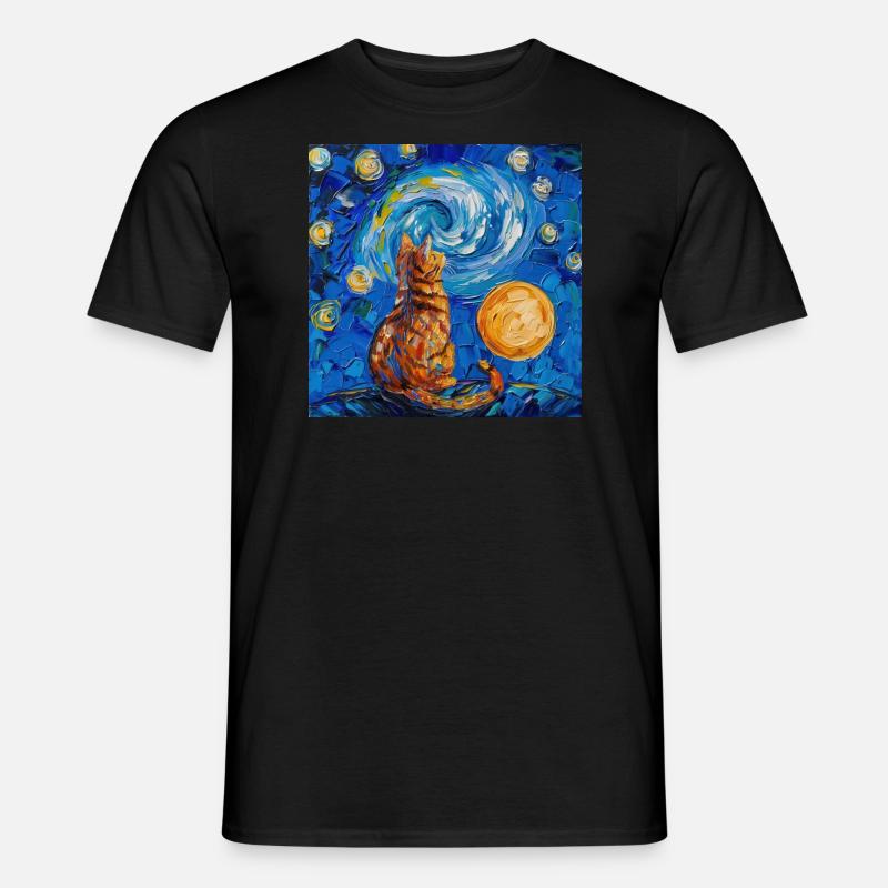 Cat, Cat Motif - Men’s T-shirt - black