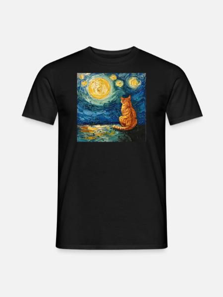 Cat, Cat Motif - Men's T-Shirt - black