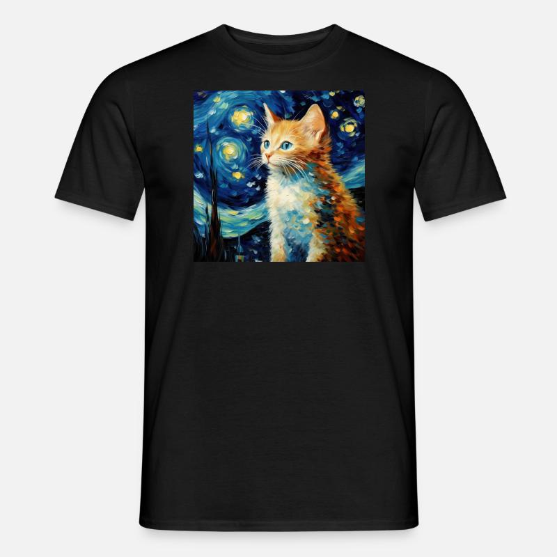 Katze, katzenmotiv - Männer T-Shirt - Schwarz