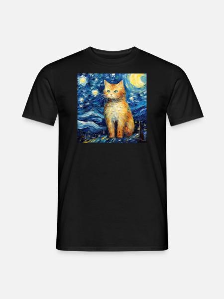 Chat, Motif De Chat - T-shirt homme - noir
