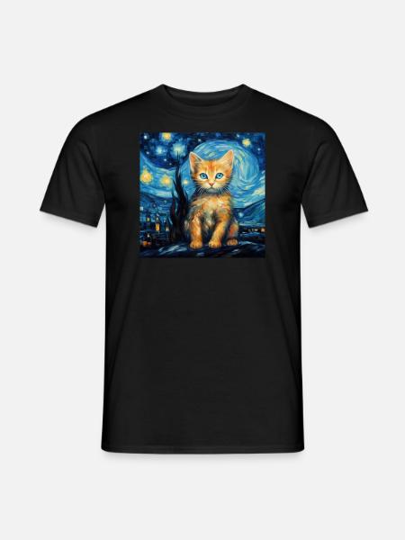 Cat, Cat Motif - Men's T-Shirt - black