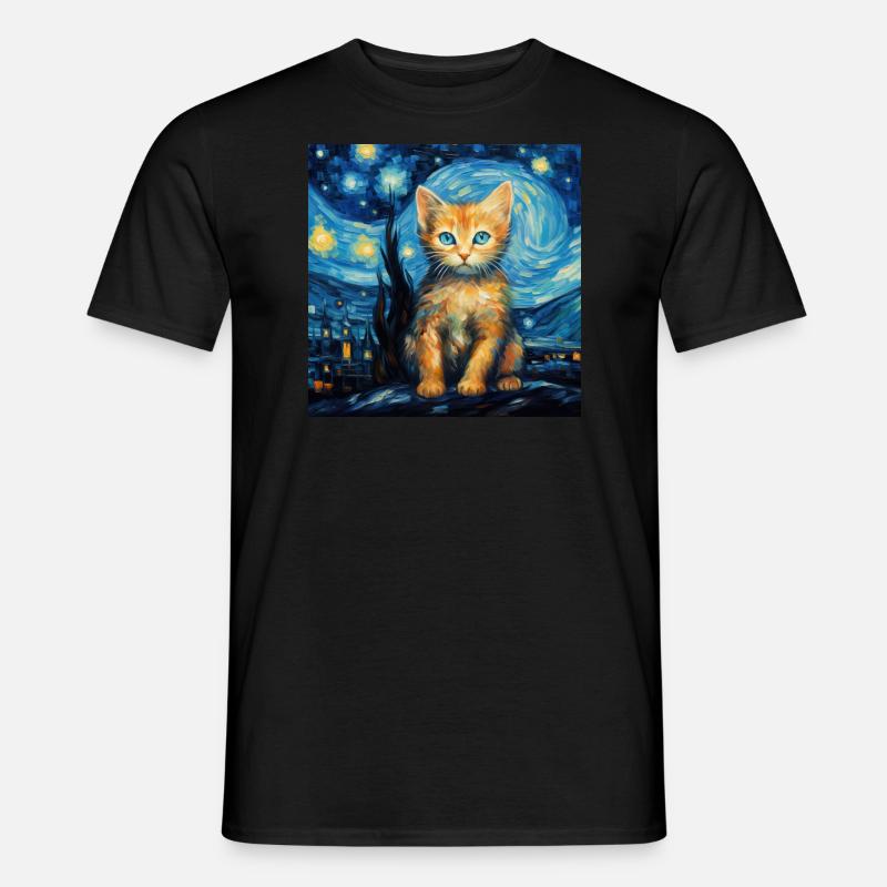 Katze, katzenmotiv - Männer T-Shirt - Schwarz