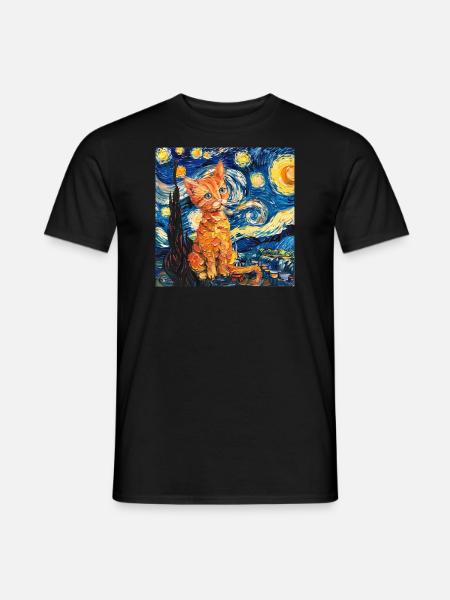 Cat, Cat Motif - Men's T-Shirt - black