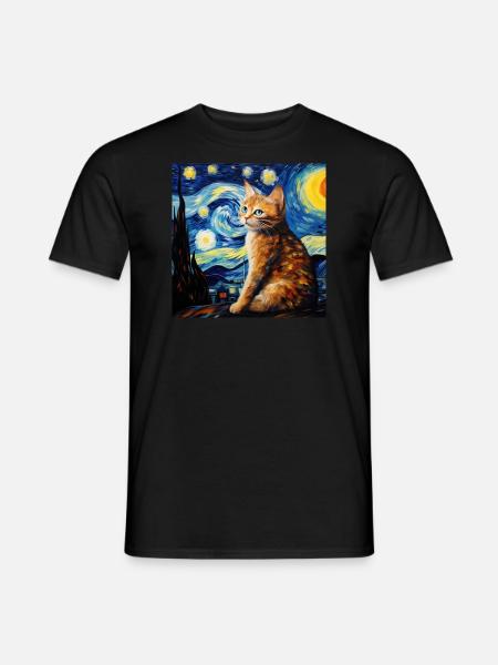 Chat, Motif De Chat - T-shirt homme - noir