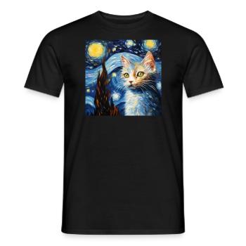 Chat, motif chat, cadeau - T-shirt homme - noir - Devant - AI Model Male 178 light (178cm)