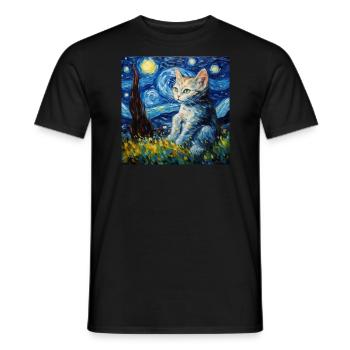 Chat, motif chat, cadeau - T-shirt homme - noir - Devant - AI Model Male 178 light (178cm)