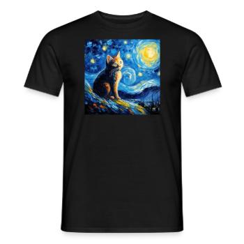 Chat, motif chat, cadeau - T-shirt homme - noir - Devant - AI Model Male 178 light (178cm)