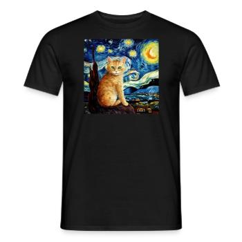 Chat, motif chat, cadeau - T-shirt homme - noir - Devant - AI Model Male 178 light (178cm)