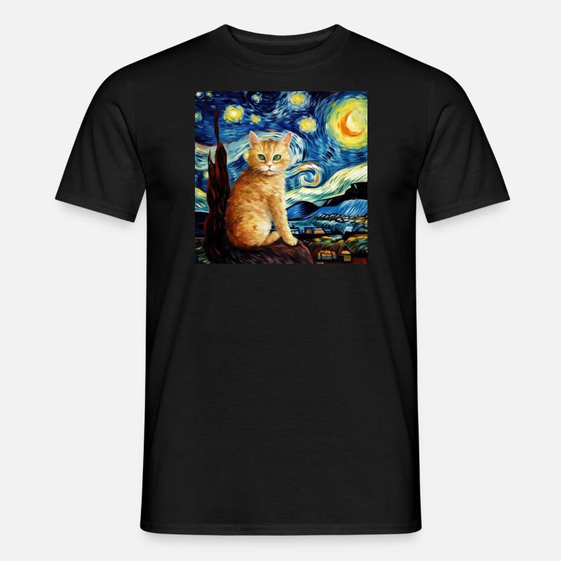 Katze, katzenmotiv, geschenk - Männer T-Shirt - Schwarz