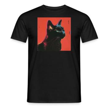 Katze, katzenmotiv, bunt, geschenk - Männer T-Shirt - Schwarz - Vorne - AI Model Male 178 light (178cm)