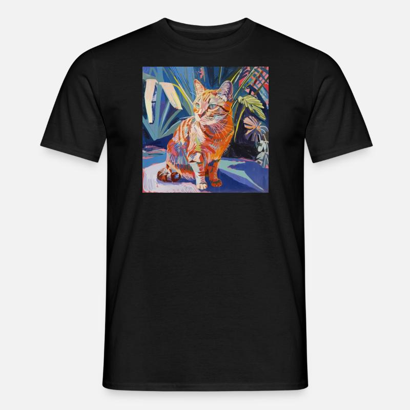 Katze, katzenmotiv, popart, geschenk, geschenkidee - Männer T-Shirt - Schwarz