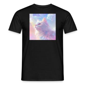 Katze, katzenmotiv, anime, geschenk, geschenkideen - Männer T-Shirt - Schwarz - Vorne - AI Model Male 178 light (178cm)