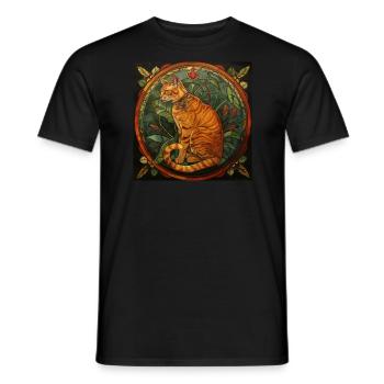 Katze, katzenmotiv, geschenk, geschenkideen katzen - Männer T-Shirt - Schwarz - Vorne - AI Model Male 178 light (178cm)