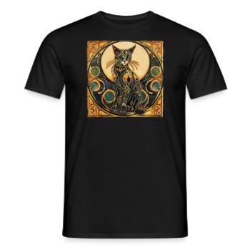 Katze, katzenmotiv, geschenk, geschenkideen katzen - Männer T-Shirt - Schwarz - Vorne - AI Model Male 178 light (178cm)