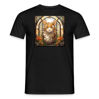 Katze, katzenmotiv, geschenk, geschenkideen katzen - Männer T-Shirt - Schwarz - Vorne - AI Model Male 178 light (178cm)