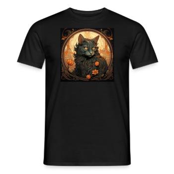 Katze, katzenmotiv, vintage, geschenk - Männer T-Shirt - Schwarz - Vorne - AI Model Male 178 light (178cm)