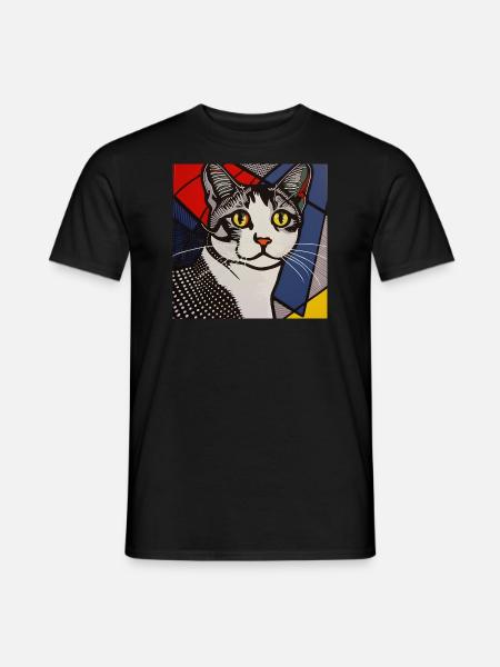 Chat, Motif De Chat - T-shirt homme - noir